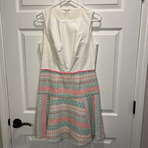 Shoshanna Tweed Dress Fit & Flare Sleeveless Size Medium Knee Length - Picture 3 of 9